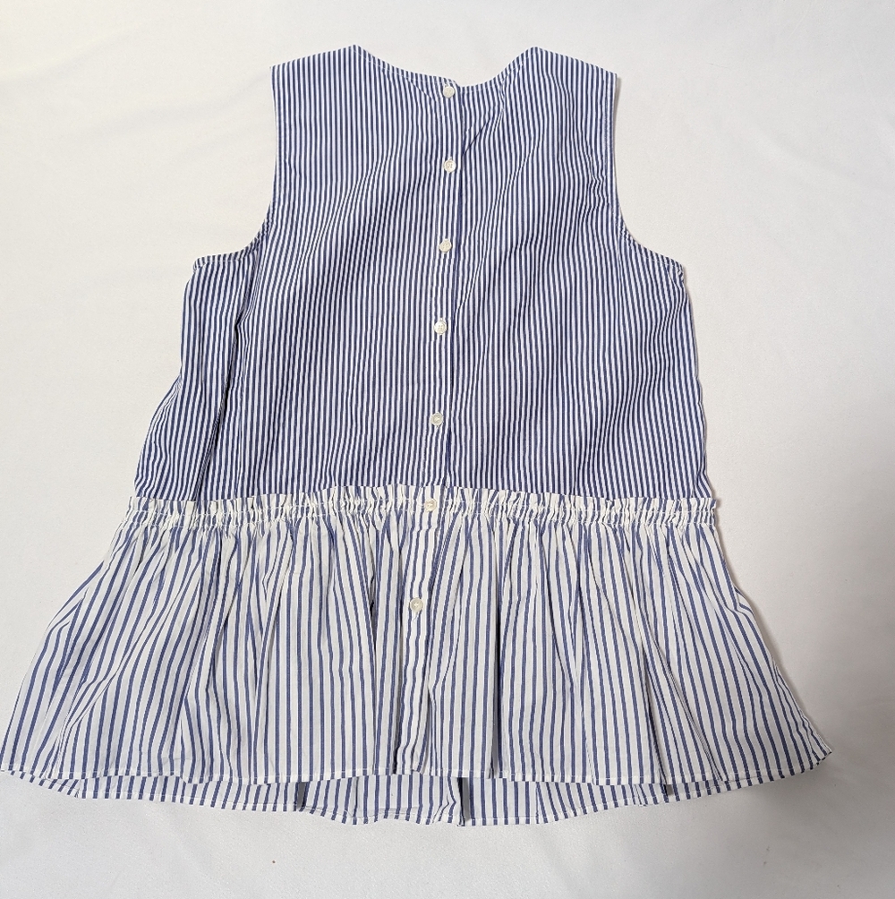 J.Crew Blue Stripe Peplum Top XS | Coastal Mom Style Matching Set Vibe - Picture 6 of 6